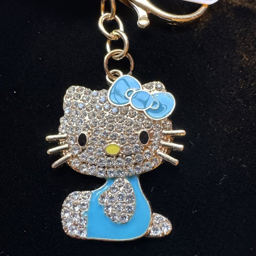 Kitty Bag Keychain Cute Hello Kitty Rhinestone Bag Charm Rhinestone Keyring New